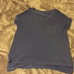 Navy v neck shirt